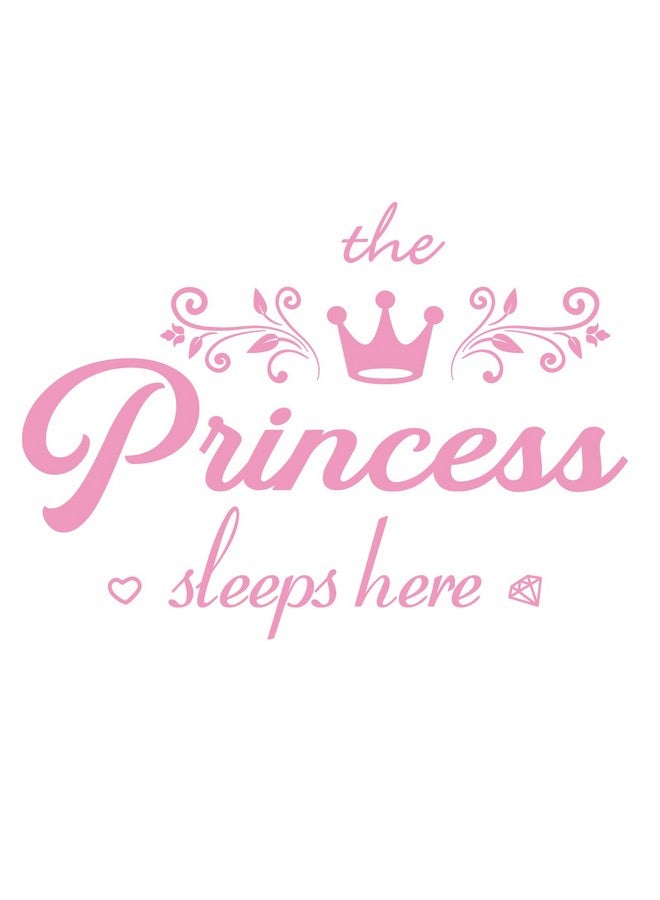 thovorrnl Crown Diamond Wall Decals Princess Sleep Here Wall Stickers Removable DIY Mural Art Words with Flower Quotes Vinyl Stickers for Kids Girls Bedroom Living Room Nursery Home Background Decoration - Image 1