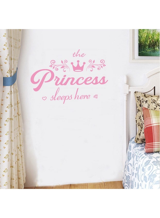 thovorrnl Crown Diamond Wall Decals Princess Sleep Here Wall Stickers Removable DIY Mural Art Words with Flower Quotes Vinyl Stickers for Kids Girls Bedroom Living Room Nursery Home Background Decoration - Image 3