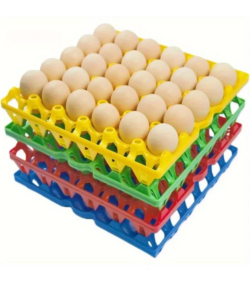 30 Count Plastic Egg Trays 8 Pack 4 Colors Stackable Reusable For Poultry Keepers - Image 4