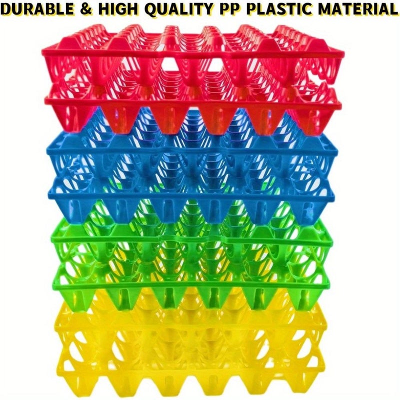 30 Count Plastic Egg Trays 8 Pack 4 Colors Stackable Reusable For Poultry Keepers - Image 3