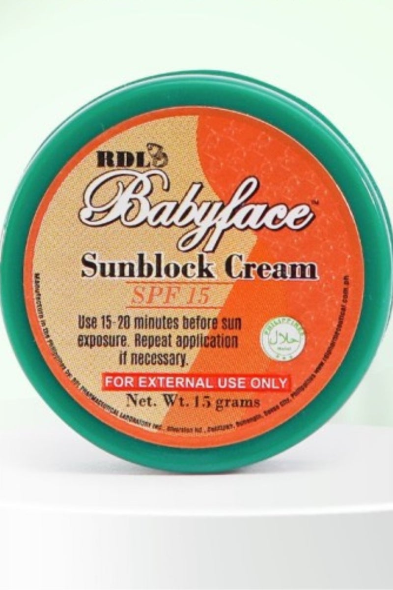 RDL Babyface Sunblock Cream SPF 15 15g - Image 2