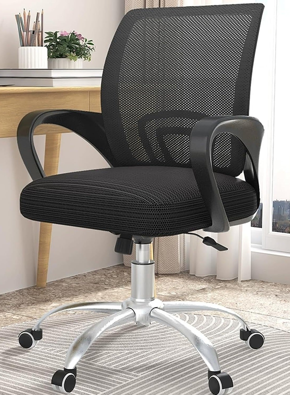Office Chair Desk Chair Ergonomic Home Office Desk Chairs Computer Chair Gaming Chair with Comfortable Armrests Mesh Desk Chairs with Wheels Office Desk Chair Task Chair with Lumbar Support