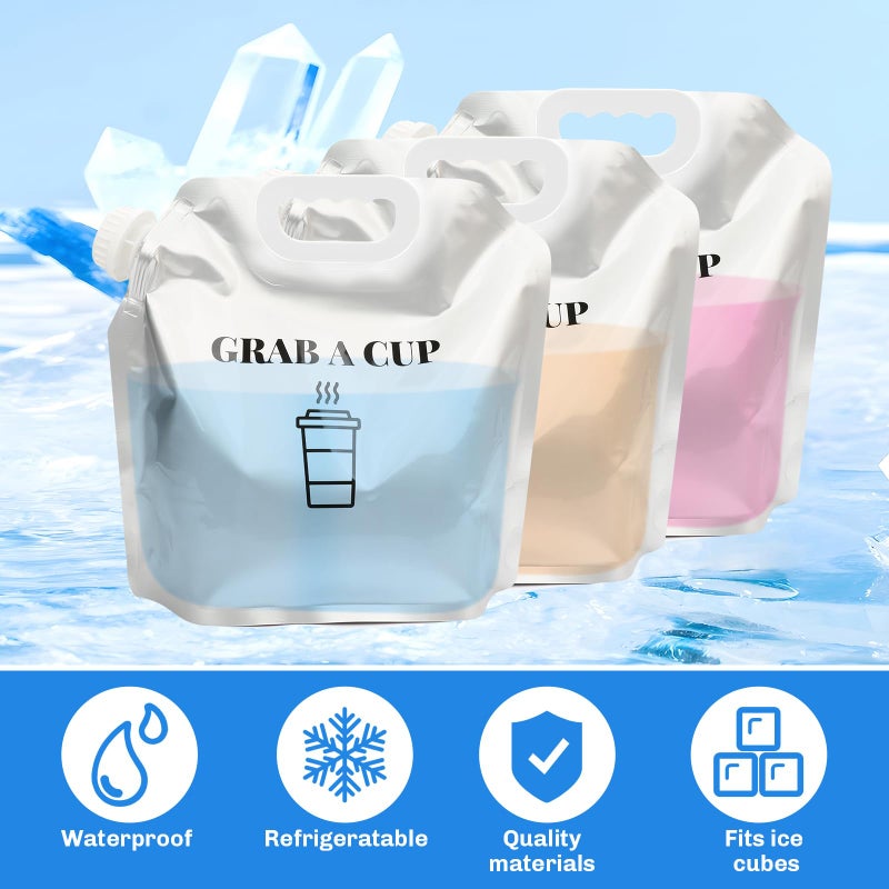 INPARALLUV 10 Pack Disposable Coffee Dispensers with Handle Coffee Box Cold Hot Beverage Dispenser COFFEE Carrier with Handle Take Out Camping Water Storage Containers Water Bag for Hiking (88oz) (White) - Image 5
