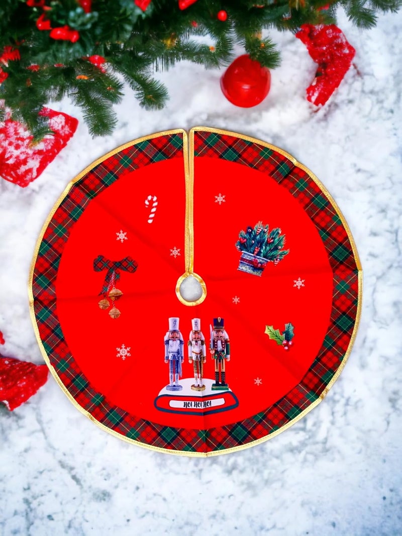 SESONBY SESONBY 14 Christmas Tree Skirt Rustic Tree Skirt Ornaments Reindeer Xmas Tree Skirt Mat with Santa Snowman Deer Pattern for Decorations Holiday Party Indoor Outdoor  - Image 2