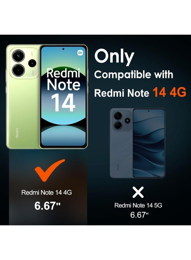 ompatible with Xiaomi Redmi Note 14 4G (Not 5G) Case Transparent, Military-Grade Shockproof Anti-Yellowing, Slim Protective Phone Case Full Bumper Cover With Camera Protective (Black) - Image 2