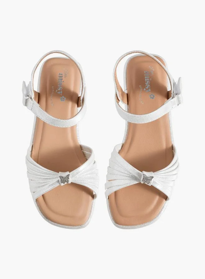 Little Missy WHITE Girls Butterfly Embellished Flat Sandals for Women | Best Price UAE