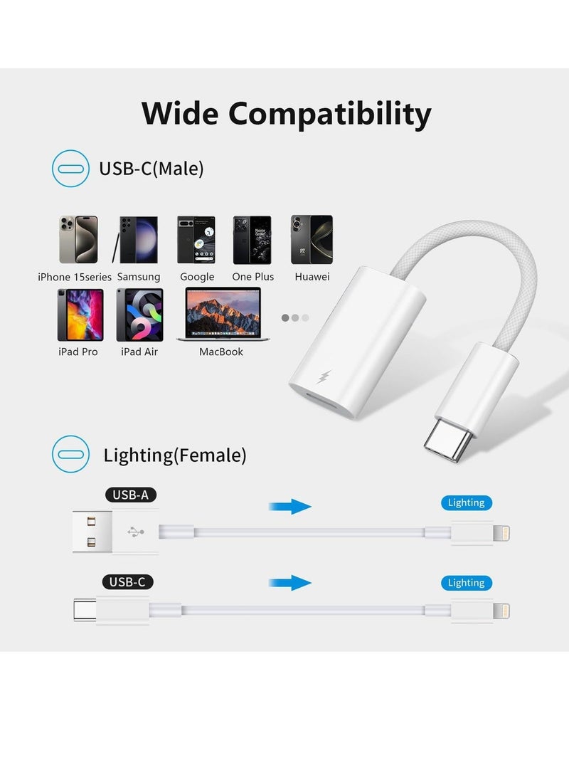 Generic - USB C to Lightning Charge Adapter for iPhone 15, USB C Male to Lightning Female 60W PD Fast Charge &Data Transfer Converter Fit with iPhone 15 Pro/15 Pro Max,iPad Pro Air, Galaxy, Pixel(Not for Audio) - Image 1