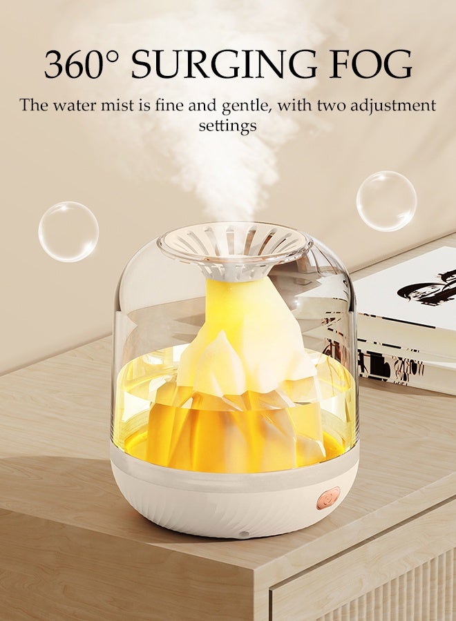 DUNISO 900ML Creative Volcano Humidifier High-frequency Nanoscale Atomizing Air Humidifier with Premium Lights 3 Mode Waterless Auto Shut-Off Air Moisturize Rechargeable Desktop Home Ultra-Silent Humidifier for Home, Office, Travel - Image 5