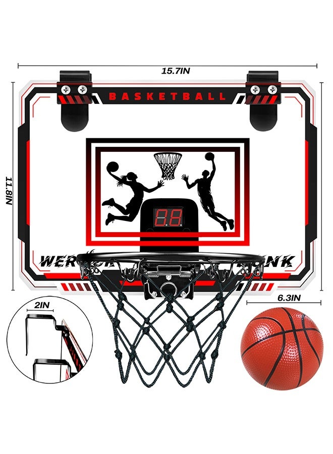 Basketball Hoop Indoor for Kids, Mini Basketball Hoop Wall Mounted Set with 3 Balls, Scoreboard Basketball Toys Gifts for 3 4 5 6 7 8 9 10 11 12 Year Old Boys Girls Office Indoor Outdoor Sport Games - Image 2