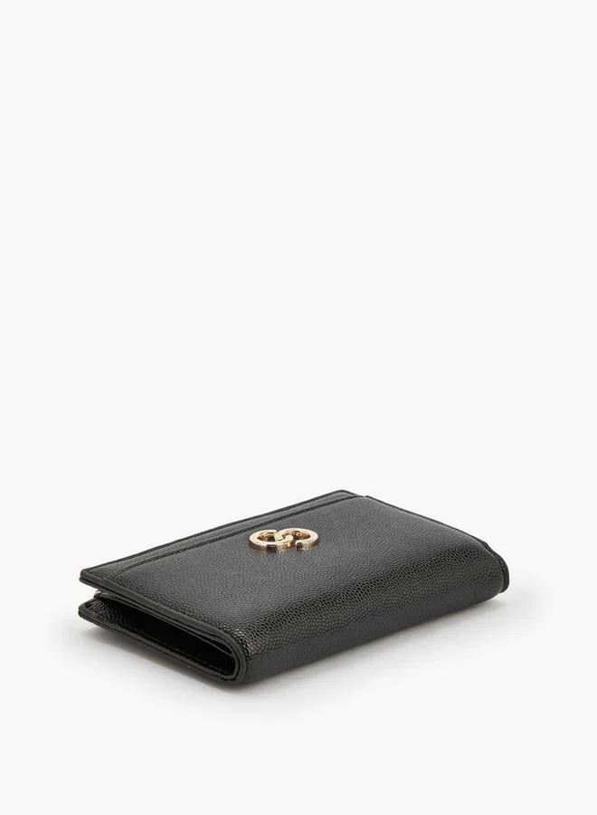 Celeste BLACK Safiano Textured Wallet With Button Closure for Women | Best Price UAE