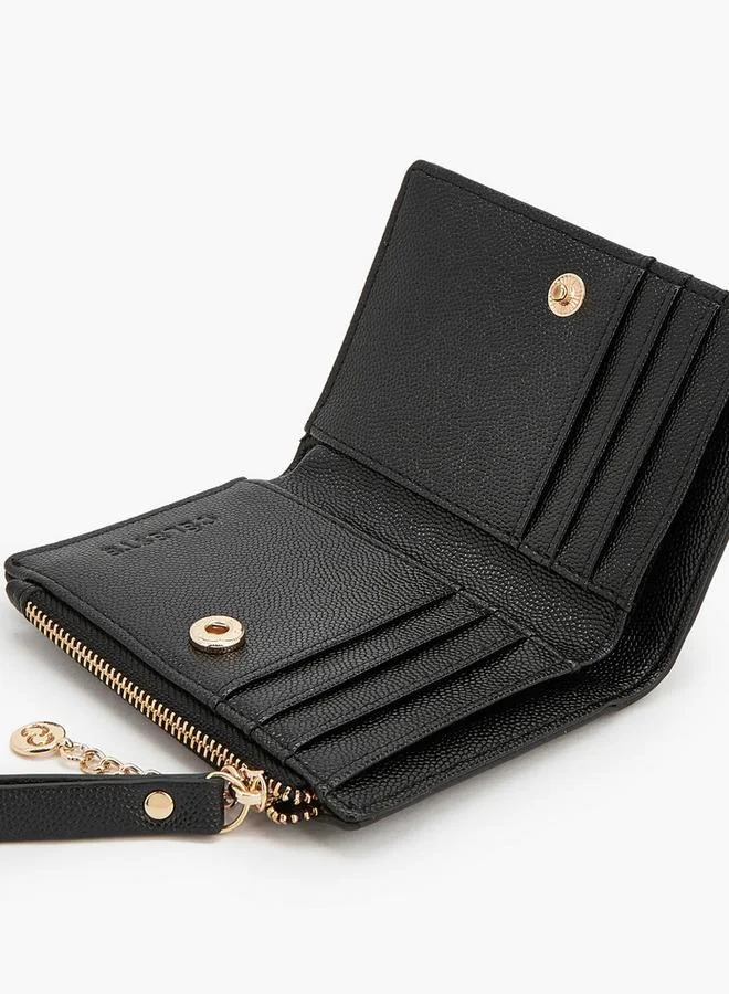 Celeste BLACK Safiano Textured Wallet With Button Closure for Women | Best Price UAE