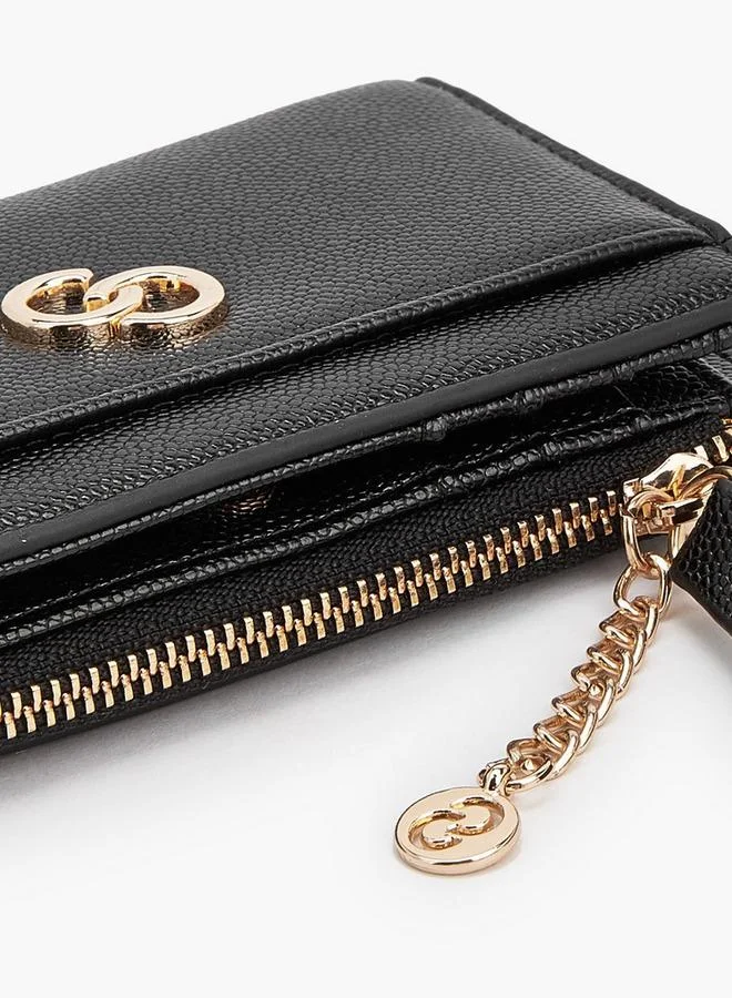 Celeste BLACK Safiano Textured Wallet With Button Closure for Women | Best Price UAE