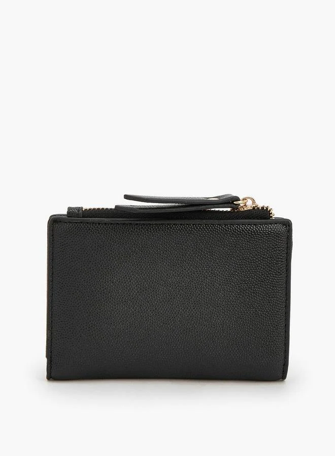 Celeste BLACK Safiano Textured Wallet With Button Closure for Women | Best Price UAE