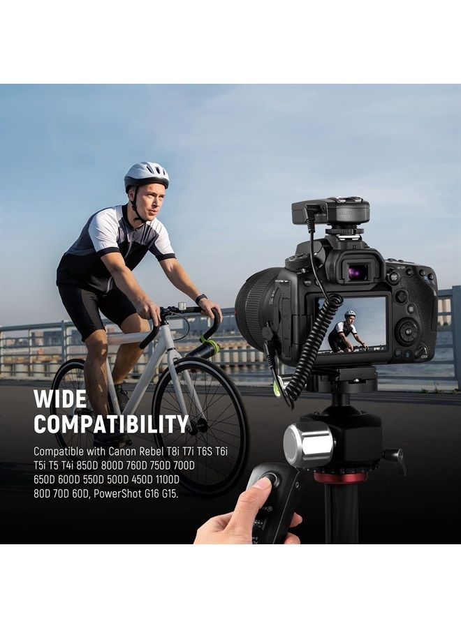 NEEWER 2.5mm to C1 Remote Shutter Release Cable Compatible with Canon T8i T7i T6S T6i T5i T5 T4i 850D 800D 760D 750D 700D 650D 600D 550D 500D 450D 1100D 80D 70D 60D, PowerShot G16 G15 Cameras - Image 2