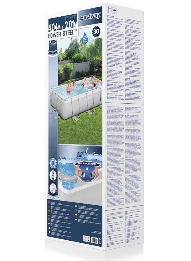 بست واي حمام سباحة مربع الشكل مع مضخة تصفية 404x201x100 سم - 56442 - Image 5