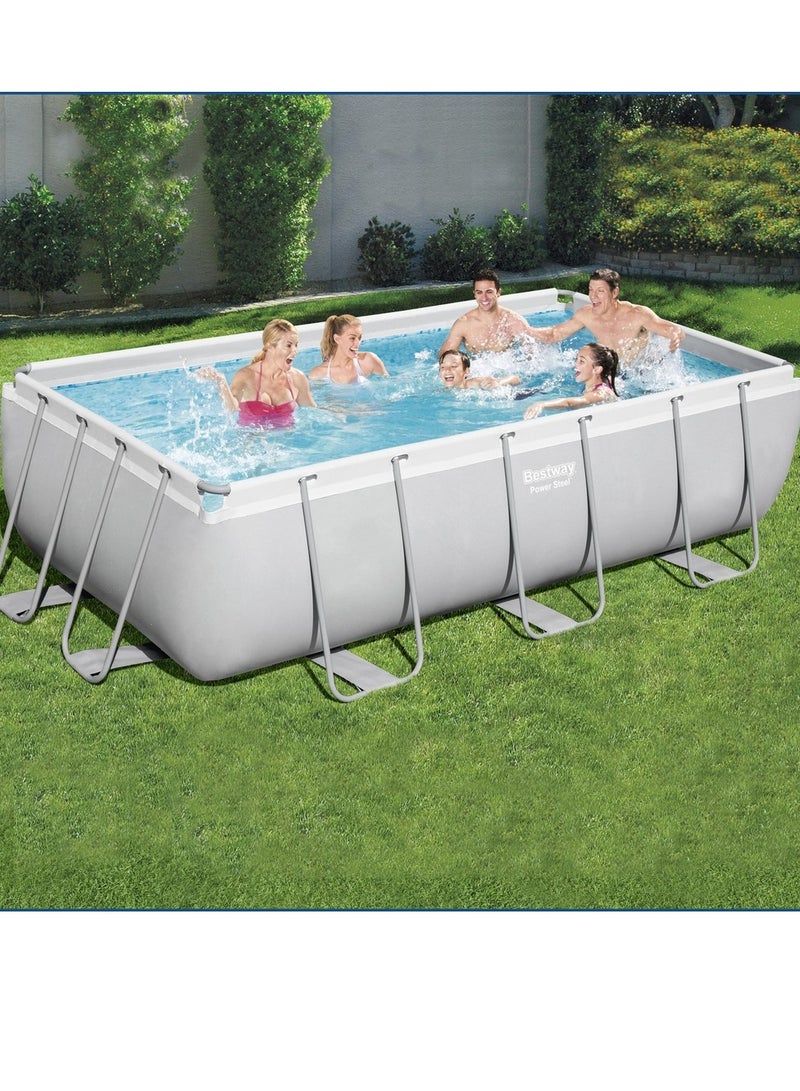 بست واي حمام سباحة مربع الشكل مع مضخة تصفية 404x201x100 سم - 56442 - Image 2