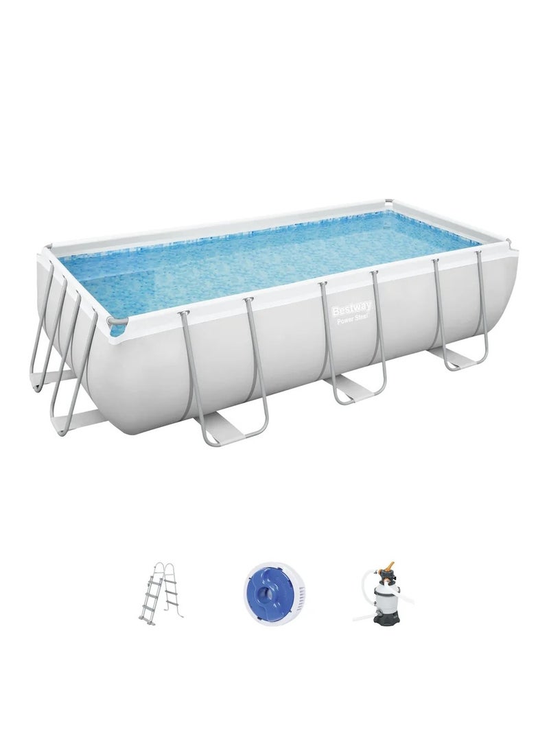 بست واي حمام سباحة مربع الشكل مع مضخة تصفية 404x201x100 سم - 56442 - Image 4