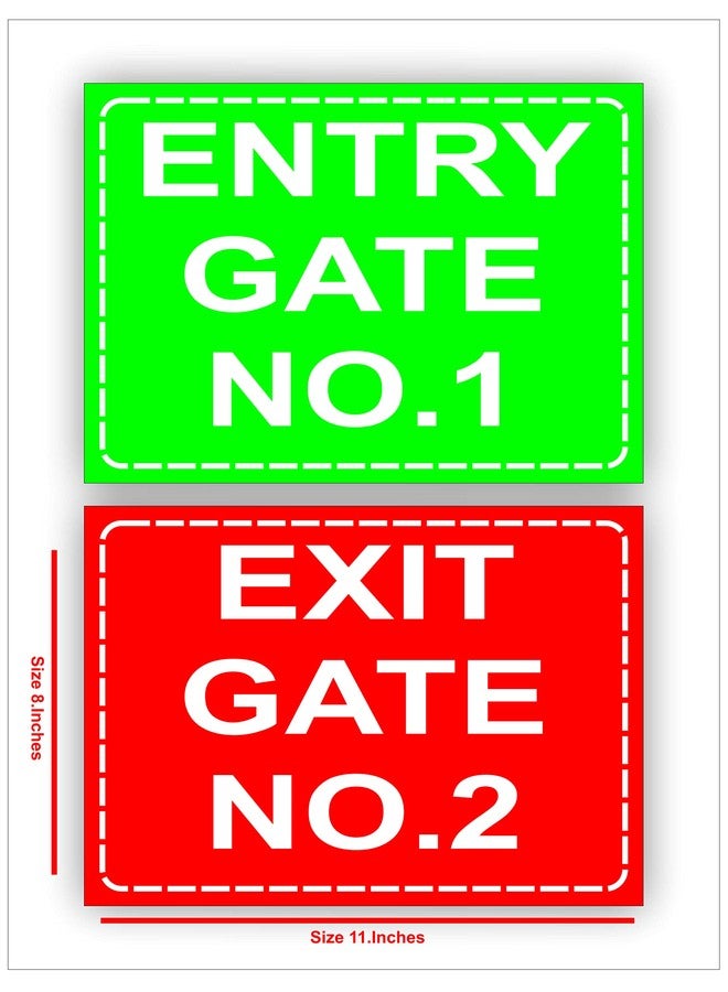 Good Print Zone : Main Gate Sign Board, Entry Gate No.1, and, Exit Gate No.2, English, Size 8"X 11"Inch 5.mm Thick Sunboard Pack Of 1 Set - Image 2