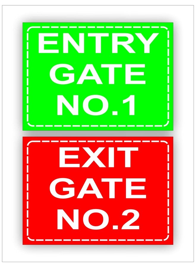 Good Print Zone : Main Gate Sign Board, Entry Gate No.1, and, Exit Gate No.2, English, Size 8"X 11"Inch 5.mm Thick Sunboard Pack Of 1 Set - Image 1