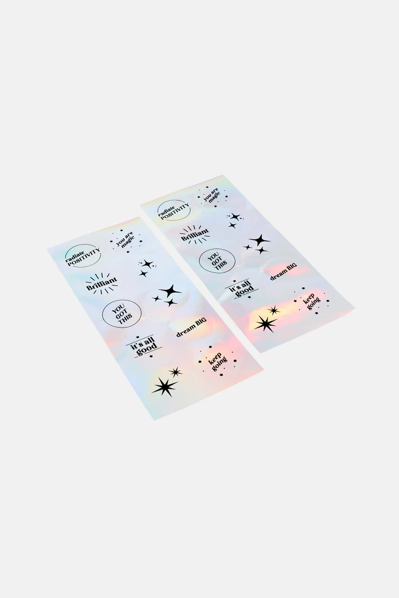 Muy Mucho 20pcs Iridescent Sticker, Silver