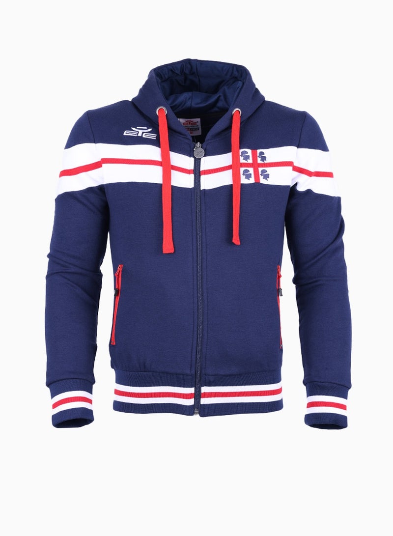 Eye Sport Felpa 4 Mori Custu Jacket for Men - Navy Blue with Red & White Stripes - Image 1