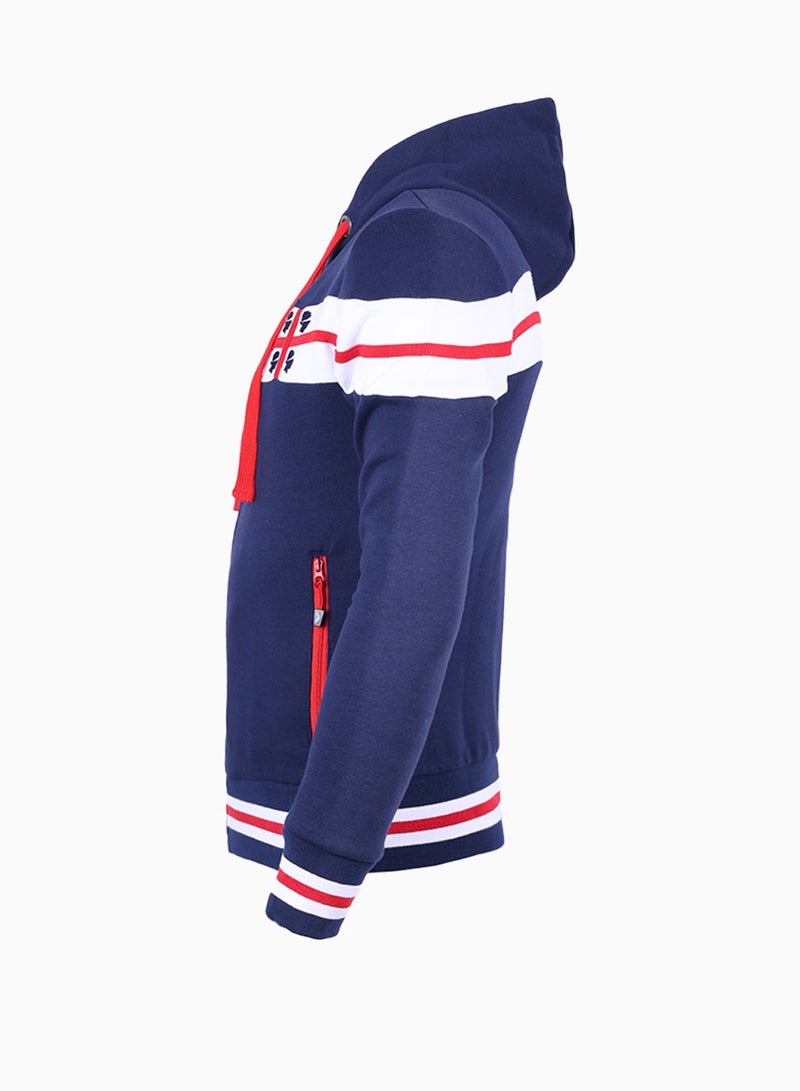 Eye Sport Felpa 4 Mori Custu Jacket for Men - Navy Blue with Red & White Stripes - Image 2