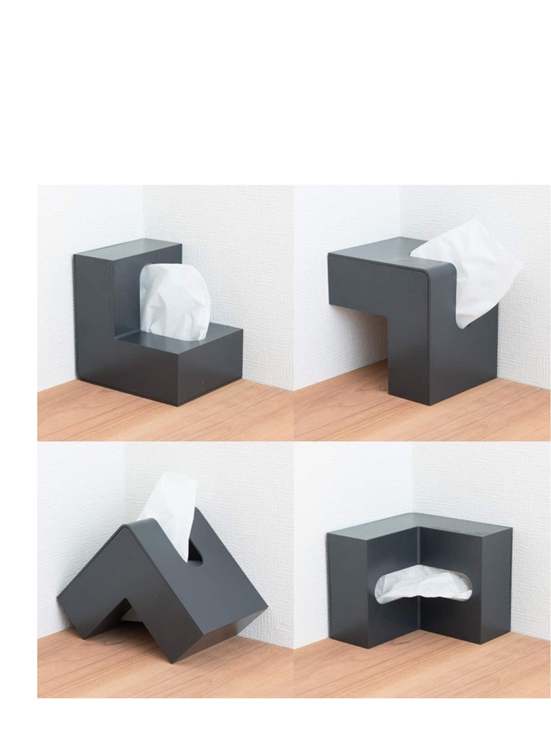 Rawad Al Sabalah Unique Shape Modern Tissue Box Black Set Of 2  - Image 2