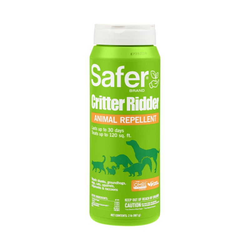 Safer Brand Critter Ridder Animal Repellent Granules - 2 LB Granules for Organic Pest Control - OMRI Listed for Organic Use - 5926 - Easy to Spread, Protect up to 120 Sq Ft - Repel with Scent & Taste - Image 1
