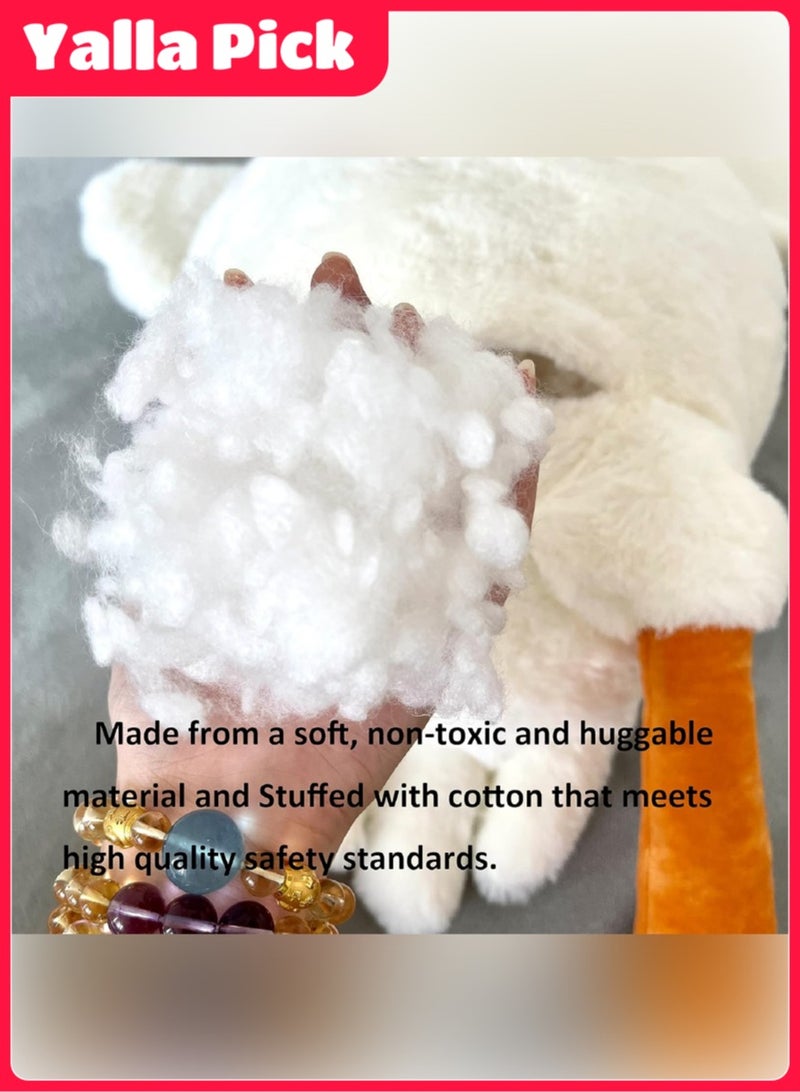 يلا بيك دمية محشوة على شكل أوزة بطول 190 سم، وسادة قطيفة لطيفة وناعمة، هدية للأطفال والأصدقاء (أبيض) - Image 3