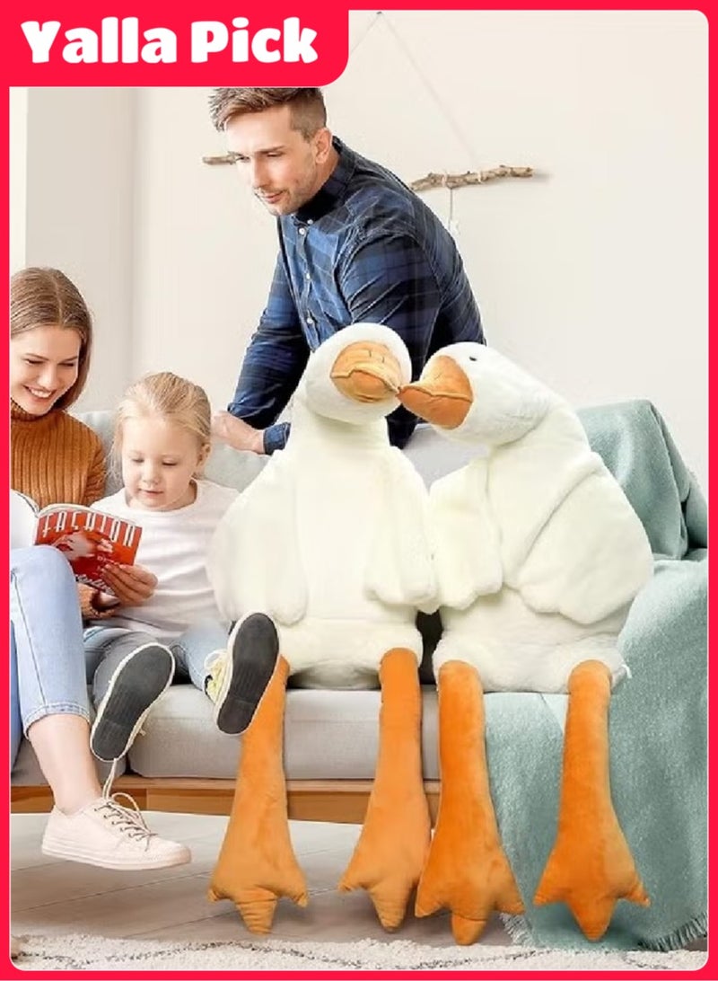 يلا بيك دمية محشوة على شكل أوزة بطول 190 سم، وسادة قطيفة لطيفة وناعمة، هدية للأطفال والأصدقاء (أبيض) - Image 5