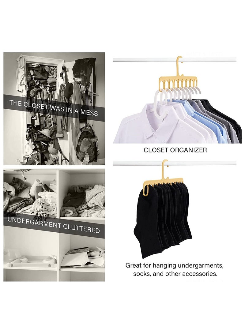 Y&D 8-Pack 9-Hole Clothes Hangers Organizer Set, Multifunction Hanger Space-Saving Wardrobe Drying Racks Storage for Scarf, Socks, Laundry Home Dormitory  - Image 5