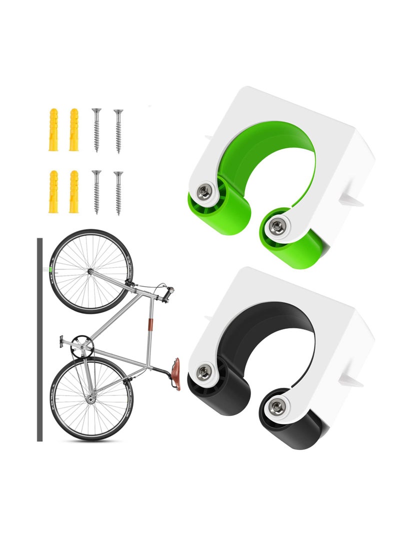 Excefore مشبك تثبيت دراجة الجبال، 2 قطعة رف تخزين داخلي للدراجة مع تثبيت براغي، حوامل جدار الدراجة، لمشابك وقوف الدراجات، 1.75-2.25 إنش - Image 1