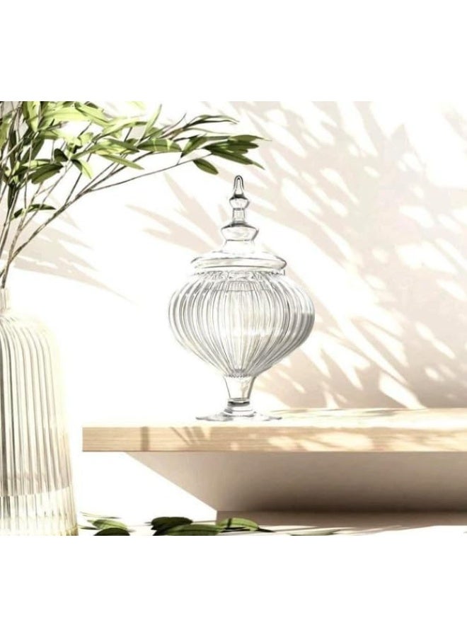 Sweet Candy Glass – Medium Size – Striped Decorative Design - Image 2