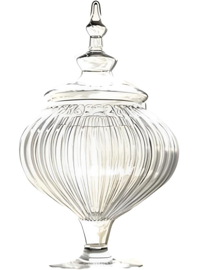 Sweet Candy Glass – Medium Size – Striped Decorative Design - Image 1
