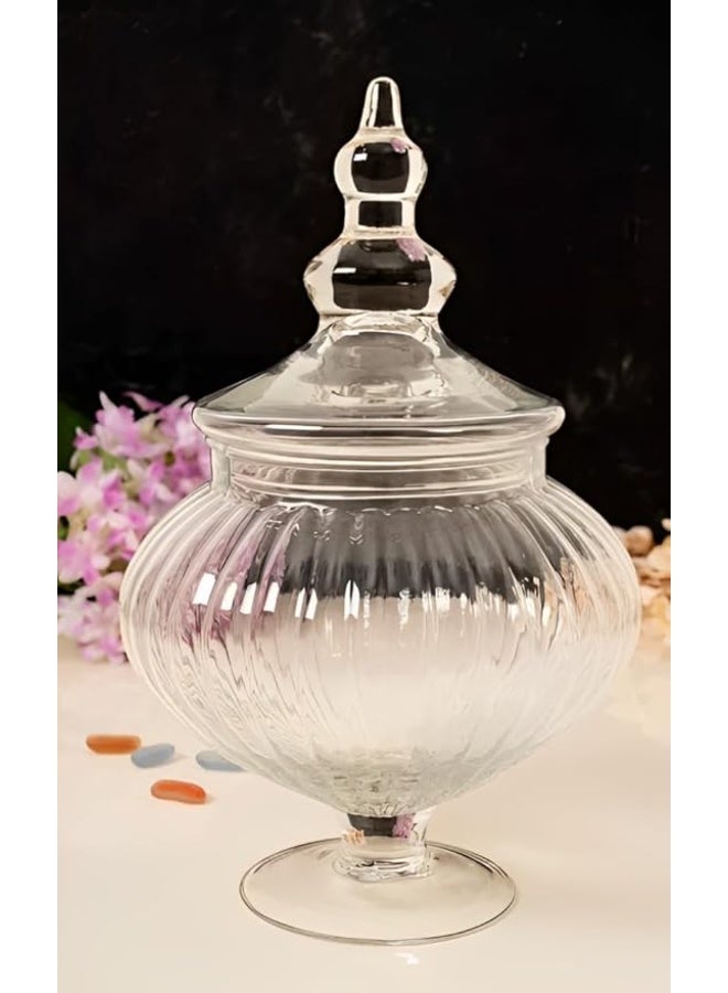 Sweet Candy Glass – Medium Size – Striped Decorative Design - Image 3
