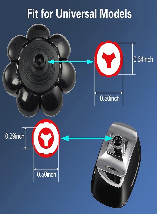 Auruveby 7 Blades Magnetic Head Shaver Replacement Heads Double Ring Waterproof Rotary Razor Blades for Bald Men Compatible with Freebird wyklaus shpavver (Black - Image 4