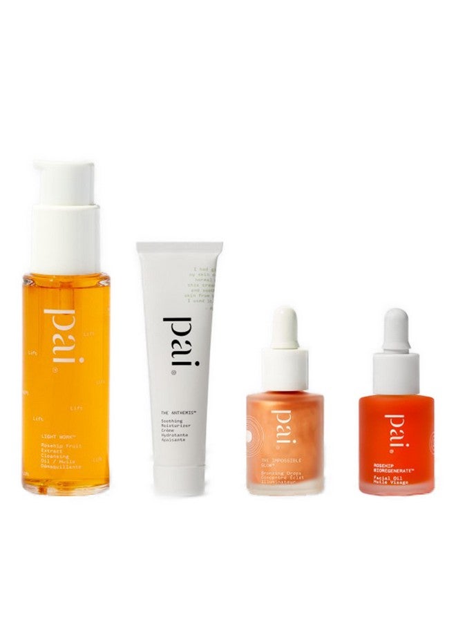 باي سكين كير مجموعة باي للعناية بالبشرة - جربي مجموعة باي | زيت تنظيف خفيف (28 مل) + أنثيميس (10 مل) + قطرات تسمير (10 مل) + زيت ثمر الورد الحيوي المُجدد ليلاً (10 مل) | طبيعي، نباتي، للبشرة الحساسة (مجموعة من 4 قطع) - Image 2