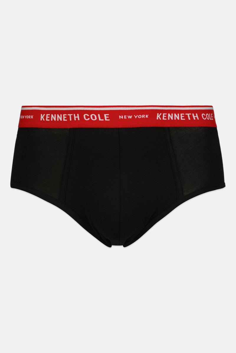 Kenneth Cole Men 2 PIece Brand Logo Briefs, Black - Image 3