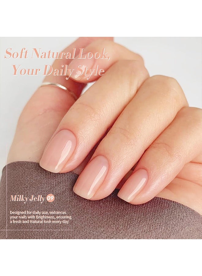 Born Pretty Gel Nail Polish,liter Raw powder Gel Nail Polish Jelly Sheer Translucent Neutral Gel Polish Soak Off Nail Art Gel 15ml,Jelly Nude Gel Nail Polish Sheer Translucent Transparent Skin Stone Natural Gel Polish Nail Art DIY at Home 15ML,#09 - Image 3