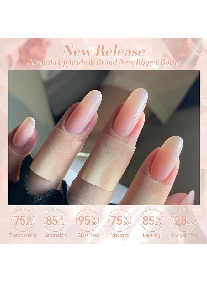 Born Pretty Gel Nail Polish,liter Raw powder Gel Nail Polish Jelly Sheer Translucent Neutral Gel Polish Soak Off Nail Art Gel 15ml,Jelly Nude Gel Nail Polish Sheer Translucent Transparent Skin Stone Natural Gel Polish Nail Art DIY at Home 15ML,#09 - Image 4