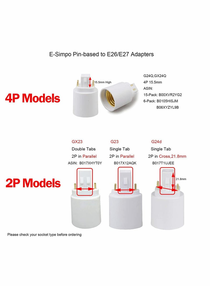 NIBEMINENT Gx23 to E26/E27 Lamp Base Holder Socket Adapter, Light Sockets Adapter - Image 3
