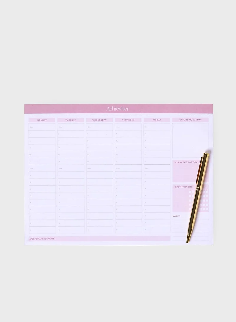 Prickly Pear Achievher A4 Affirmation Weekly Planner