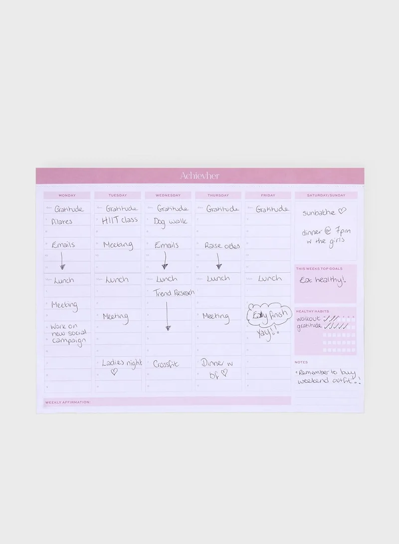 Prickly Pear Achievher A4 Affirmation Weekly Planner