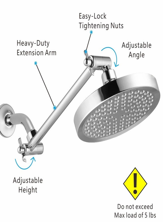 Nuodan Shower Head Extension Arm - 11" Solid Brass Shower Arm with Universal Connection to Showerheads - Easily Adjustable The Height and Angle of The Rain or Handheld Shower heads (Chrome) - Image 3