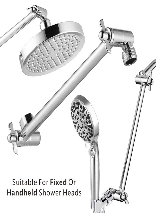 Nuodan Shower Head Extension Arm - 11" Solid Brass Shower Arm with Universal Connection to Showerheads - Easily Adjustable The Height and Angle of The Rain or Handheld Shower heads (Chrome) - Image 4