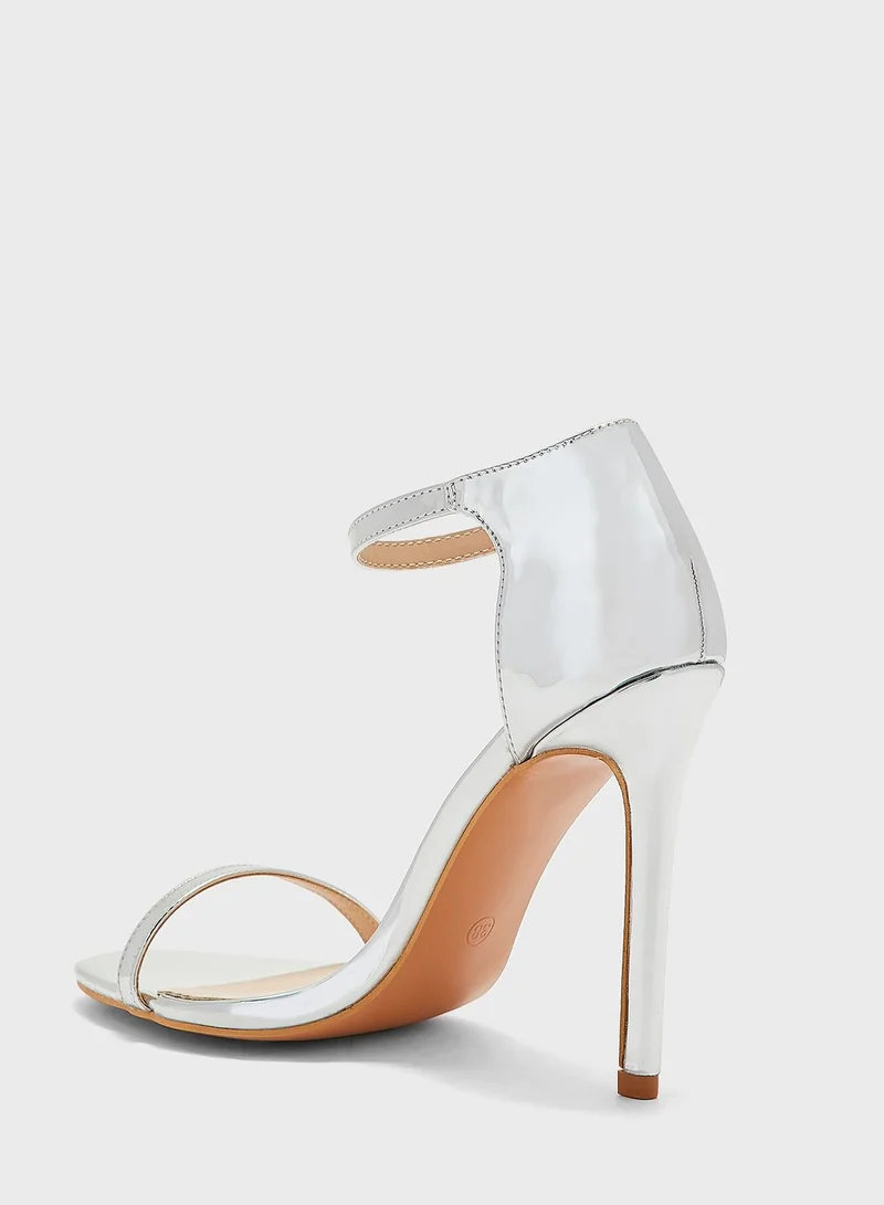 ELLA Ankle Strap Satin Heeled Sandal