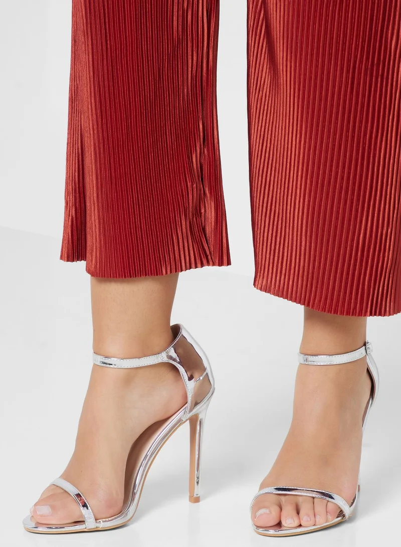 ELLA Ankle Strap Satin Heeled Sandal