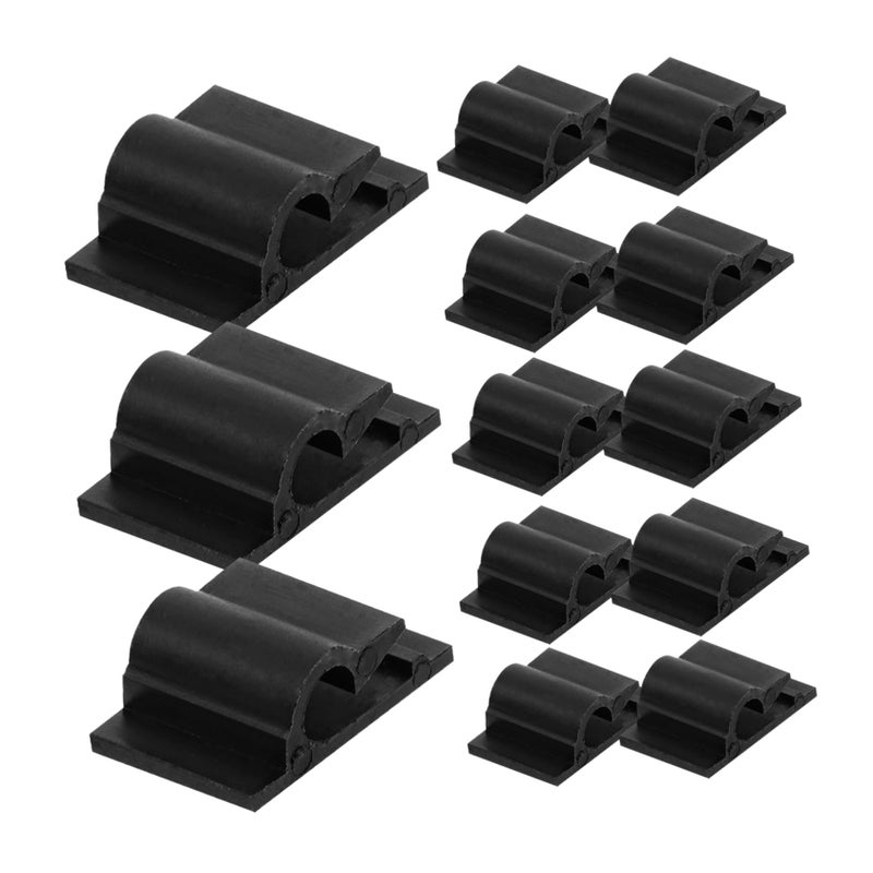 Self Adhesive Cable Holder Clips 100Pcs Black Durable Wire Management For Desk Home Office - Image 2