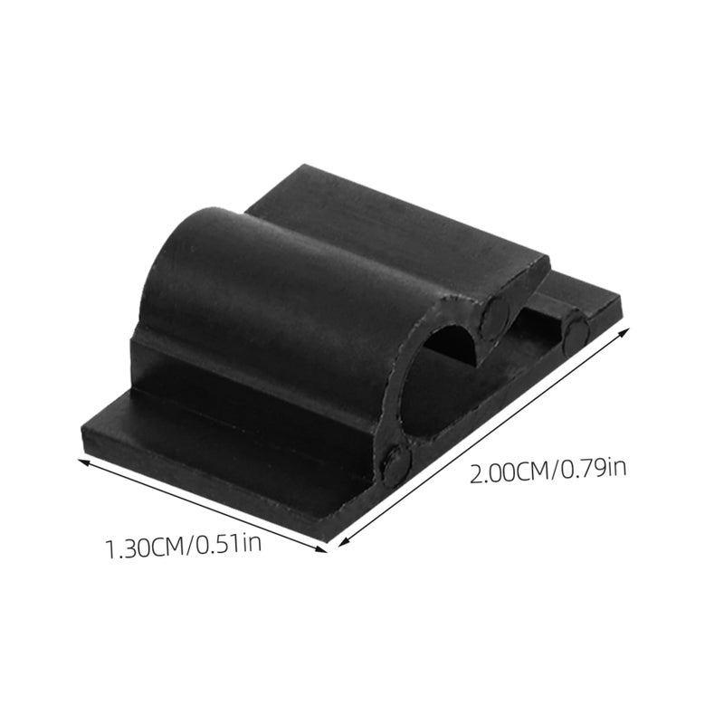 Self Adhesive Cable Holder Clips 100Pcs Black Durable Wire Management For Desk Home Office - Image 3