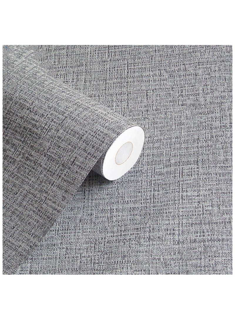 Anna 40cm x 5m Dark Gray Textured Thick PVC Self-Adhesive Wallpaper - Image 1